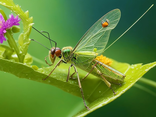 Saltamontes en la hierba generado por IA