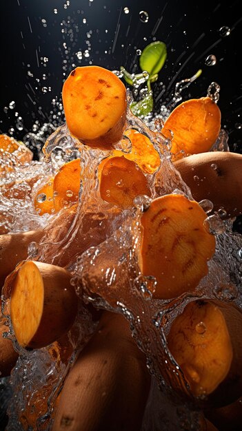 un salto de agua con setas en él