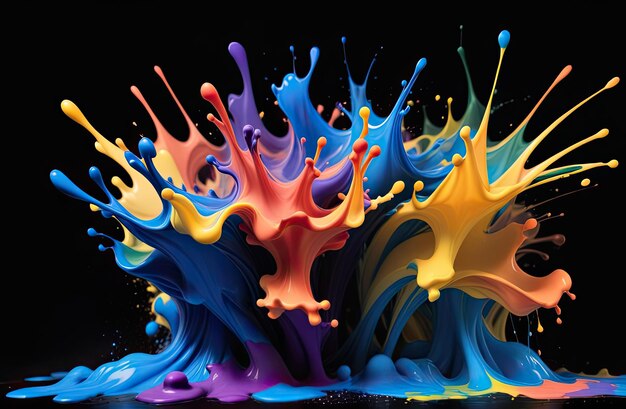 un salto de pintura colorido se crea con la palabra quot colores quot