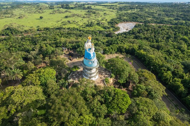 Salto São PauloBrasil Por volta de fevereiro de 2023 Vista aérea do Salto Monumento à Padroeira