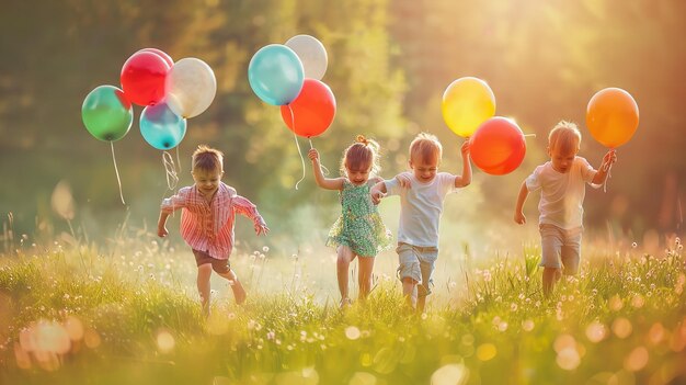 Foto salud a un feliz día de los niños observado anualmente en celebración de los niños el día exacto de la conmemoración varía según la nación