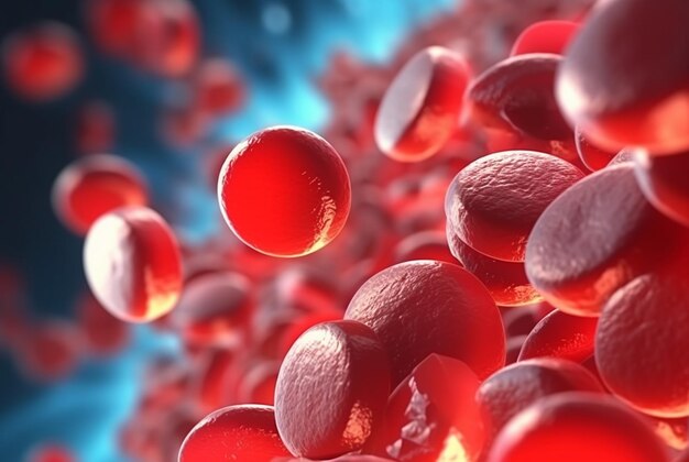 salud médica glóbulos rojos humanos ilustración generativa ai