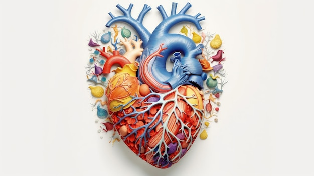 Salud y medicina corazón abstracto diseño donación de órganos amor y anatomía símbolo ilustración diseño