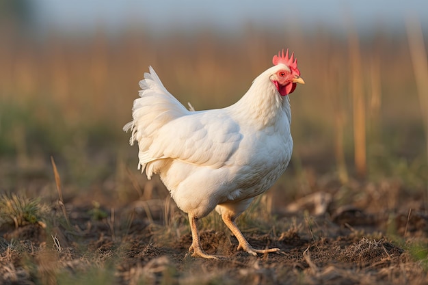 Salud Pollos de engorde blancos Pollo en pastizales