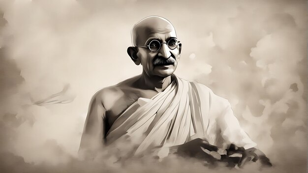 Foto saludar al padre de la nación gandhi jayanti inspira unidad y no violencia en todos los corazones