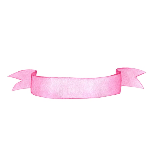 Foto saludo de cinta rosa ilustración acuarela