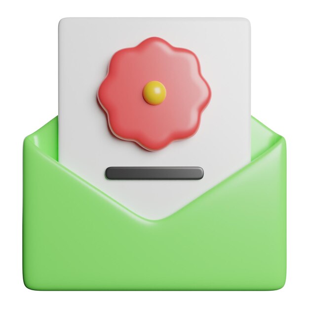 Saludo de flores de dibujos animados en 3D