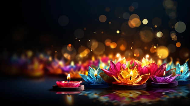 Saludo y fondo festivo de Diwali