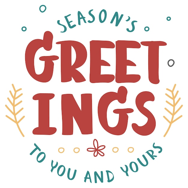Saludos de las estaciones png deseos de Navidad pegatina tipográfica