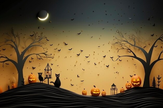 Saludos de Halloween fondo con textura de papel beige