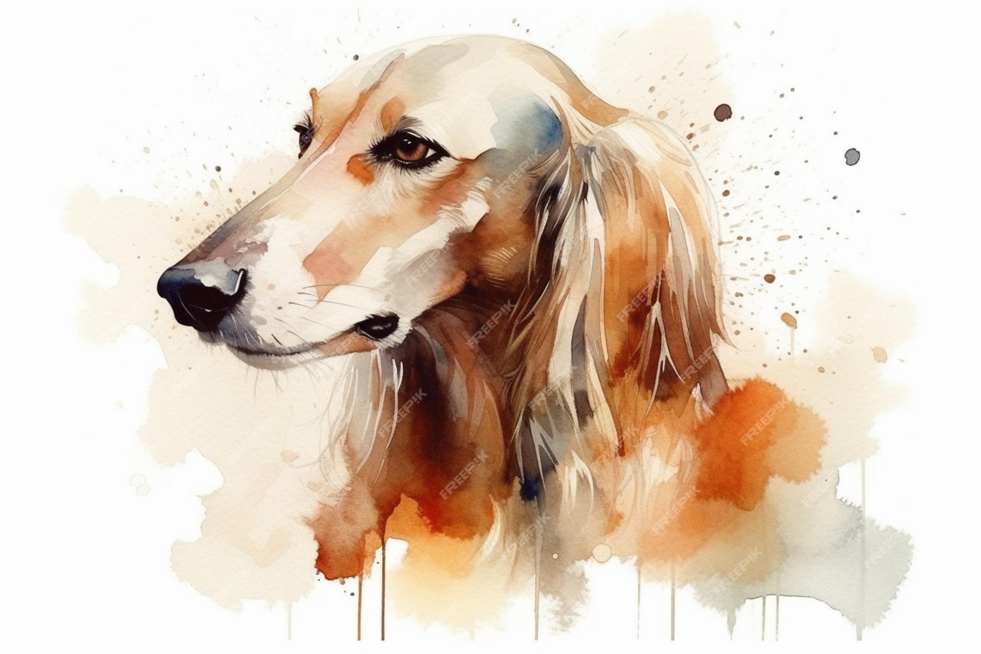 Antigo cão pastor inglês adorável ilustração em aquarela de cachorrinho com  manchas de cor todas as raças de cães