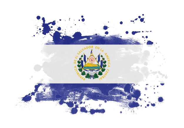 Foto el salvador bandera grunge fondo pintado