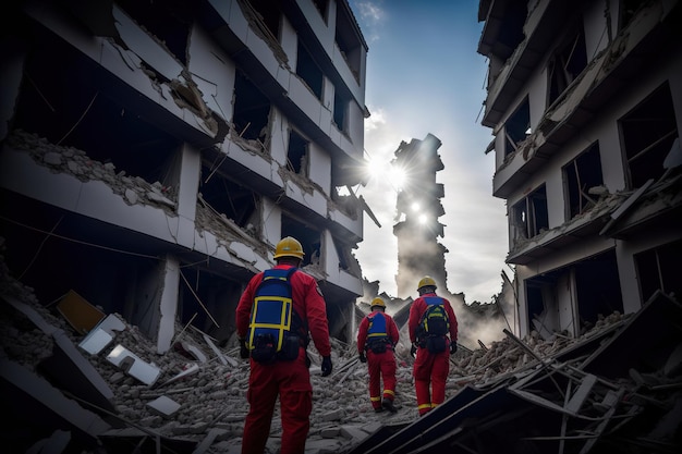 Salvadores limpam escombros de casas após o terremoto