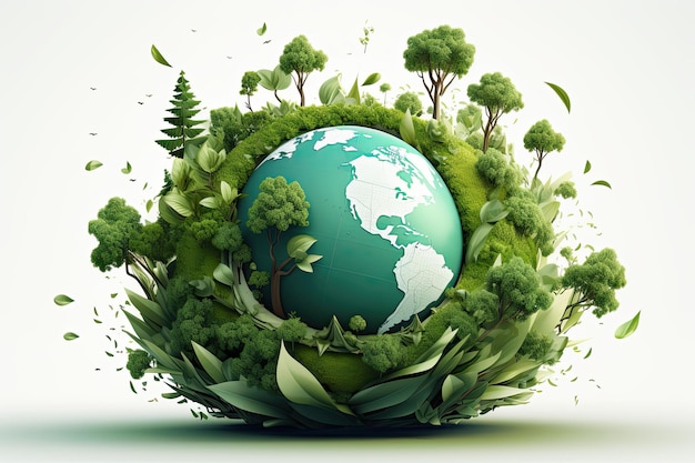 salvar el concepto de planeta verde con el globo terrestre verde Día de la Tierra