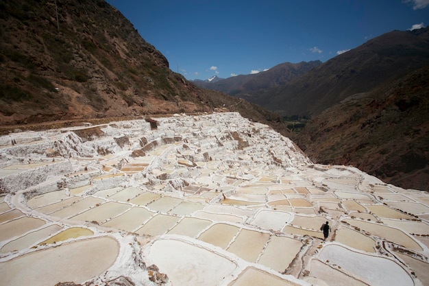 Salzminen von Maras. Die Salineras de Maras werden seit über 500 Jahren von lokalen Gemeinschaften abgebaut