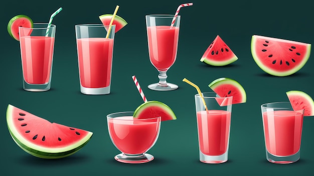 Sammlung der Elemente von Watermelon Juice