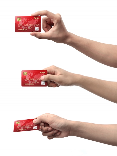 Sammlung der Hand, die Kreditkarte hält