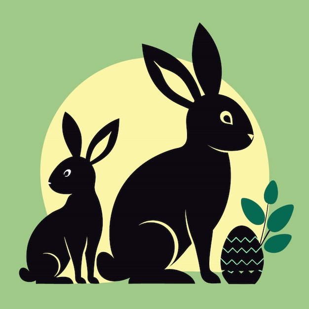 Sammlung der Silhouetten des Osterhäschens