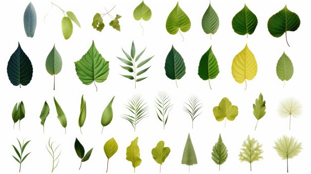 Sammlung grüner Blätter viele Blätter Vektor