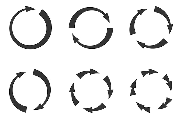 Sammlung Pfeile Vektorhintergrund schwarz-weiße Symbole Verschiedene Pfeil-Ikonen aufgestellt Kreis nach oben lockig gerade und verdreht Design-Elemente