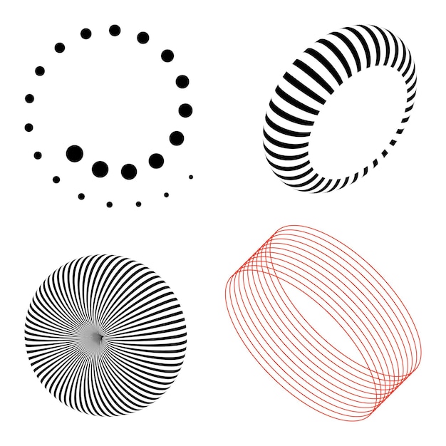 Sammlung von abstrakten 3D-Design-Elementen transparenter png
