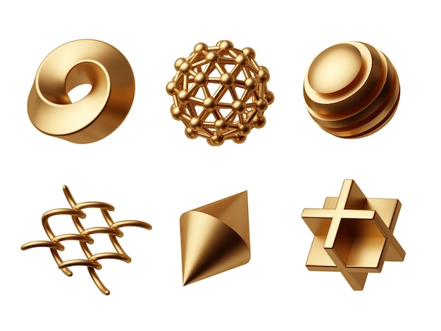 Sammlung von goldenen Designelementen