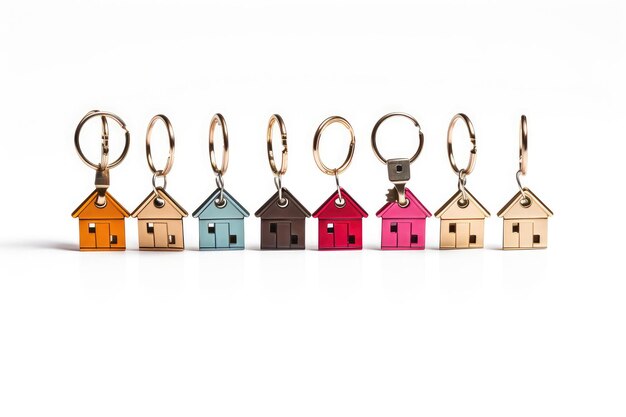 Sammlung von Hausschlüsseln auf einem Schlüsselanhänger