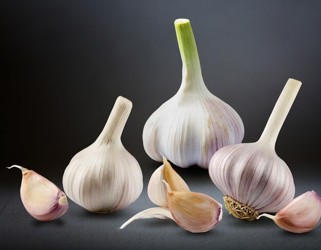 Sammlung von Knoblauch mit Schneideweg