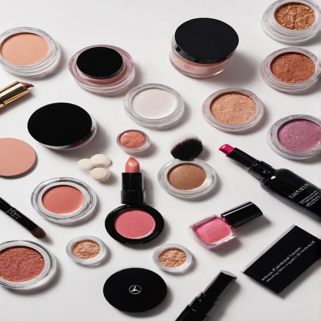 Sammlung von Make-up- und Kosmetik-Make-up-Bürsten