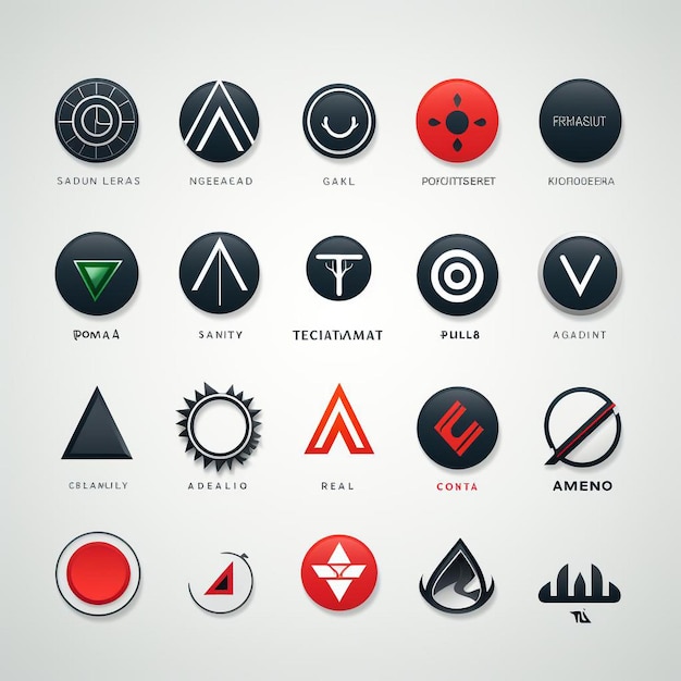 Foto sammlung von minimalistischen flachen design-vektor-logos für marken