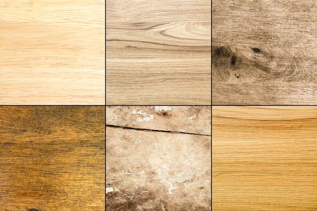 Sammlung von sechs einfachen Holz Textur Hintergrund