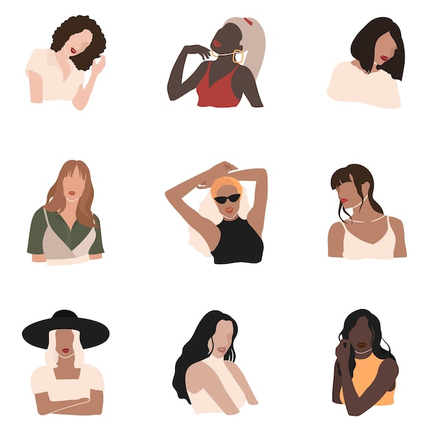 Sammlung weiblicher Social-Media-Influencer durchsichtig png