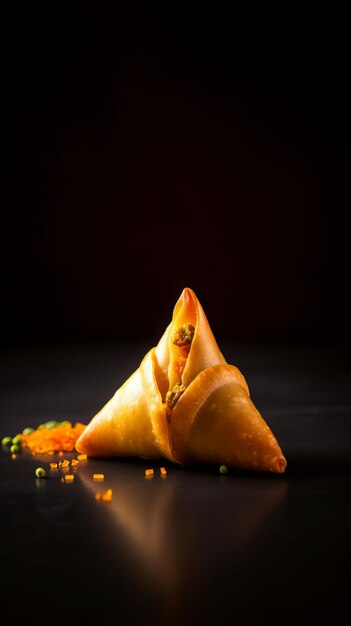 Samosa india con espacio de copia Delicioso refrigerio para cualquier ocasión