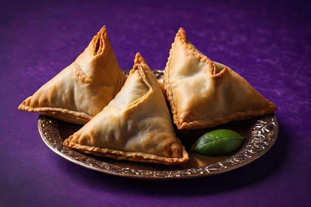 Foto samosas douradas e saborosas geradas