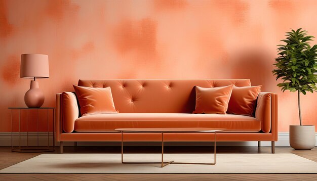 Foto samtiges sofa und sessel in gemütlichem interieur