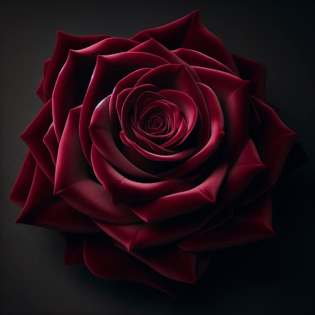 Samtrote Burgundrote Rose auf dunklem Hintergrund
