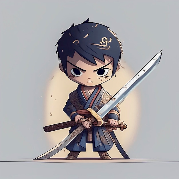 Foto el samurai chibi