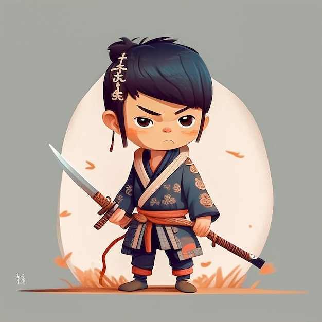 Foto samurai chibi