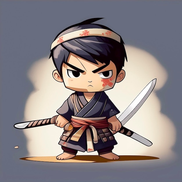 Foto el samurai chibi