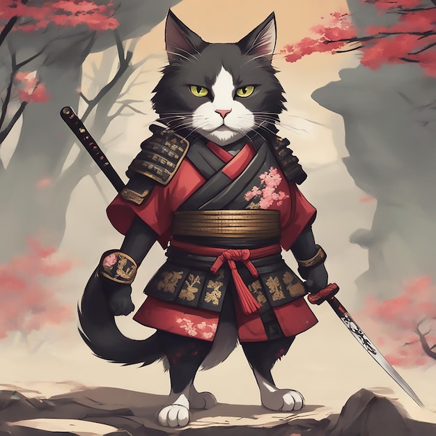 Samurai Hanzo NobleHearted Swordmaster Cat