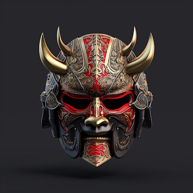 Foto samurai mask casco samurái japonés