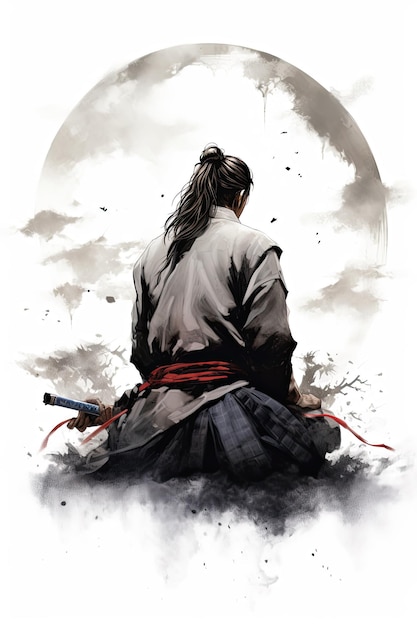 Samurai Sumie Pintura