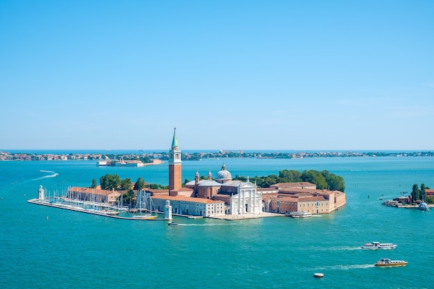 San Giorgio Insel, Venedig, Italien, Luftaufnahme