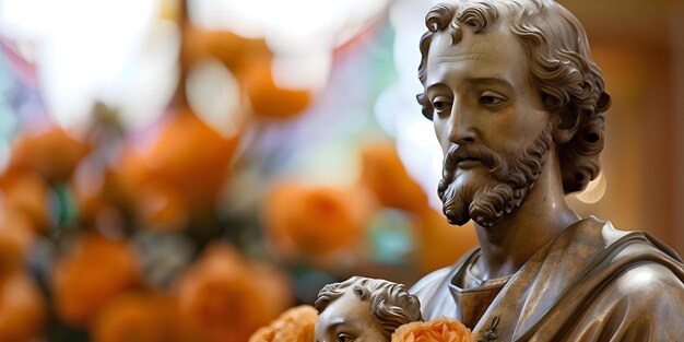 Foto san josé es el santo patrón de los padres y trabajadores de la iglesia católica.