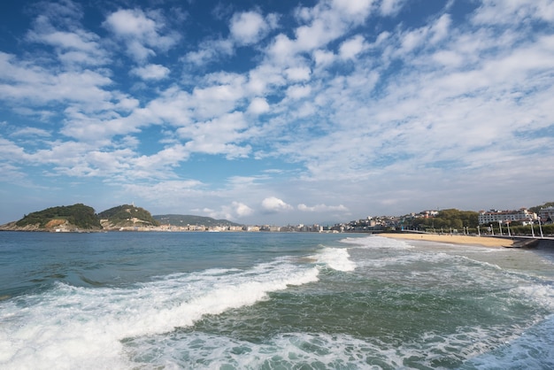 San sebastian bay, país basco, espanha.