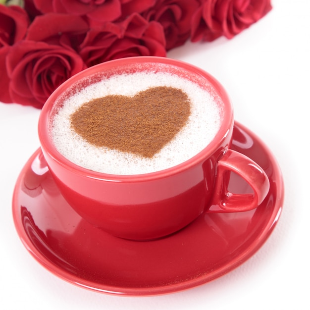 San Valentín café y rosas