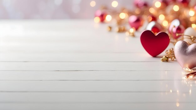 Foto san valentín y corazón con papel tapiz de espacio de copia celebración de amor visuales día de san valentine y corazón b