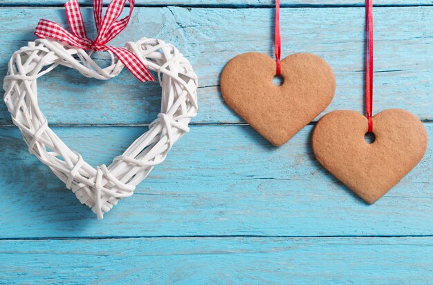 San Valentín con corazones
