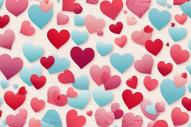 Foto san valentín patrón de forma de corazón sin costuras fondo blanco