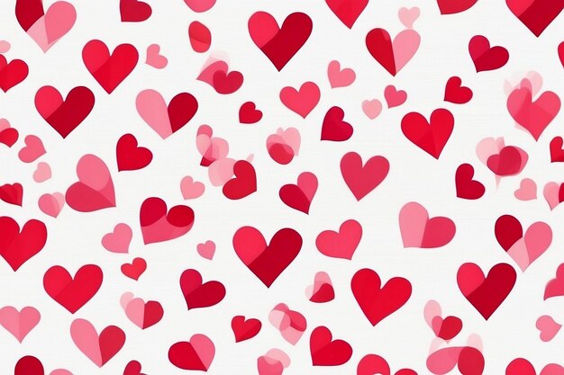 Foto san valentín patrón de forma de corazón sin costuras fondo blanco